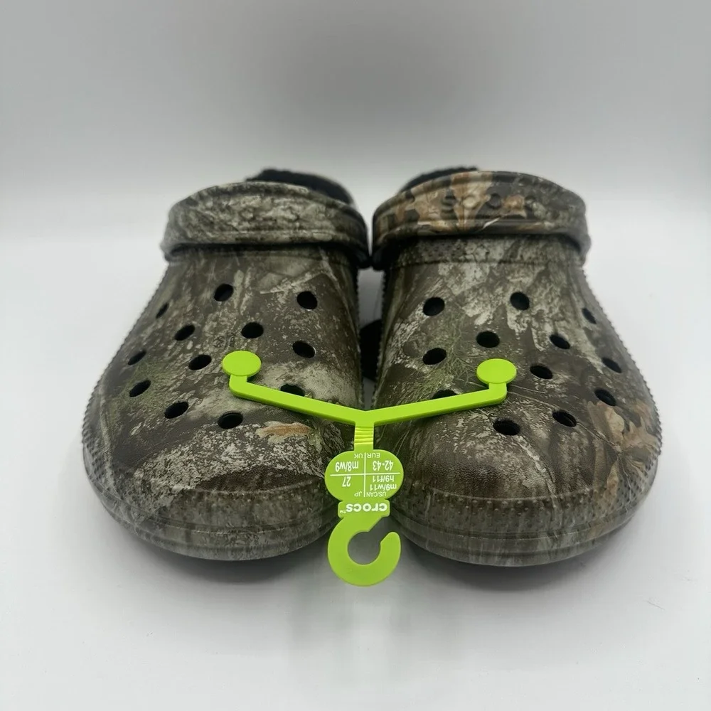 Crocs Realtree APX Classic Clogs Mens 9 Womens 11 Green Camo Lined Slip On Shoes